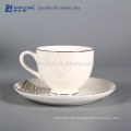 200ml Common Volume Plain Design Fine Bone China Eco Keramik Kaffeetasse und Untertasse Set